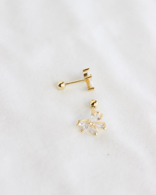 Delicate Crystal Bow Studs