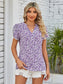 Double Take Floral Notched Neck Blouse - All Sizes