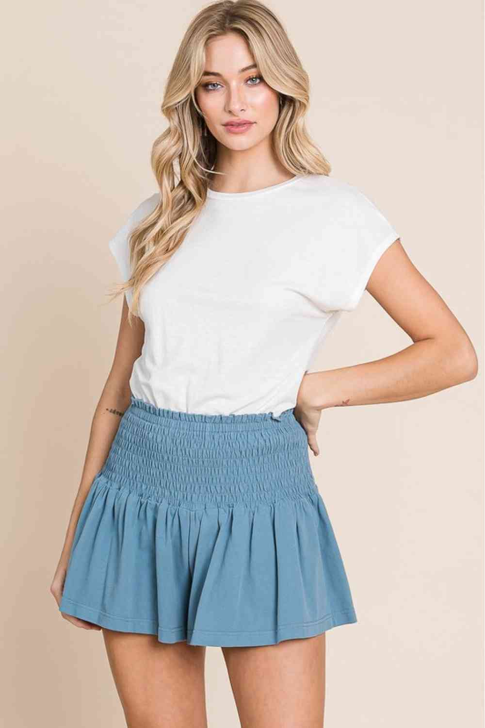 Mineral Washed Smocked Shorts - All Sizes