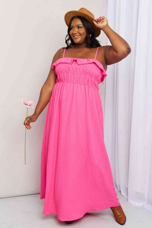Pink Shirred Sleeveless Dress - All Sizes