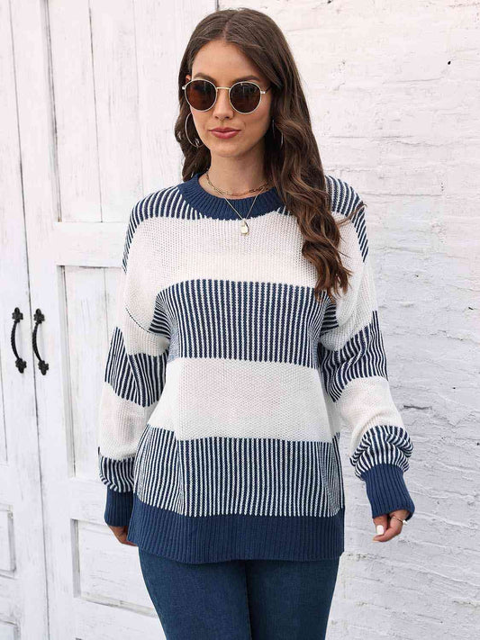 Round Neck Drop Shoulder Sweater - All Sizes