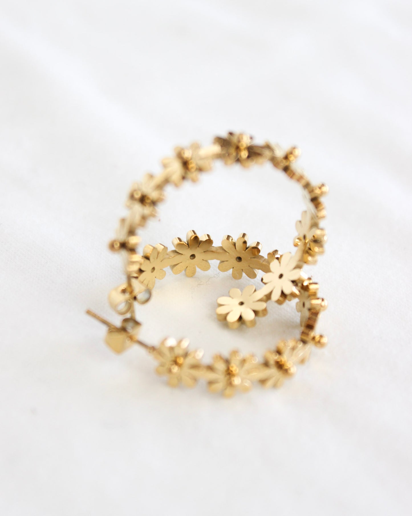 Gold Daisy Hoops