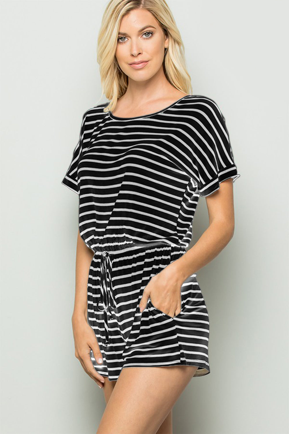 Round Neck Short Sleeve Romper - All Sizes