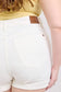 Ainsley High Rise Double Roll Cuffed Shorts in White