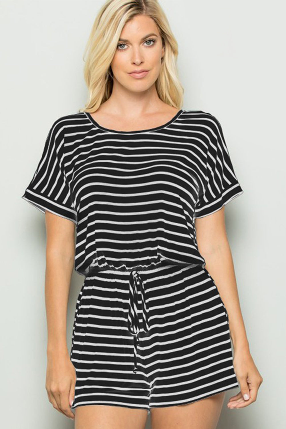 Round Neck Short Sleeve Romper - All Sizes