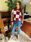 Red and Cream Buffalo Plaid Sweater