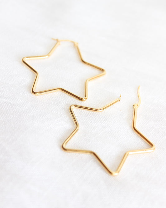 Star Gold Plated Hoops