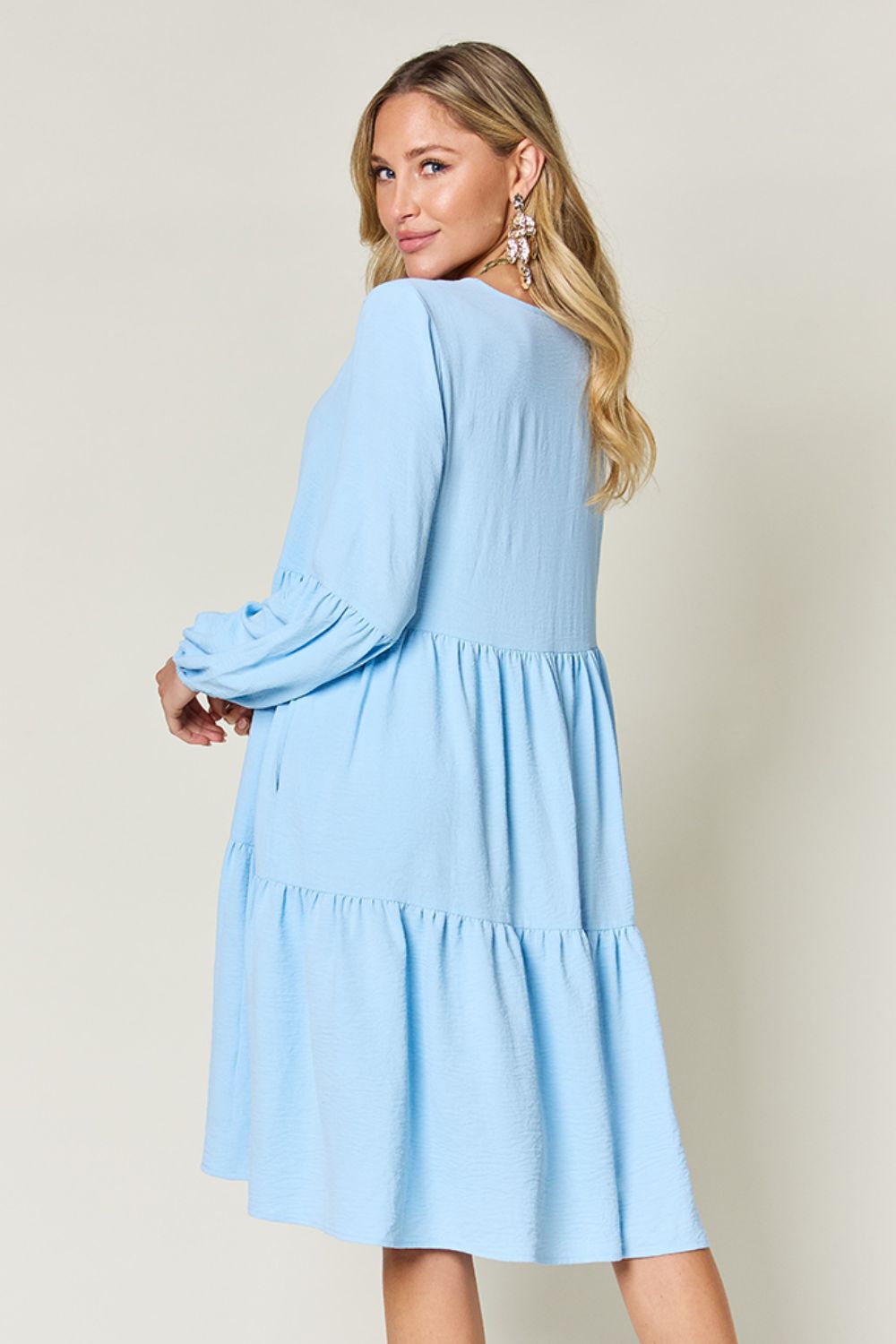 Balloon Sleeve Tiered Dress - All Sizes