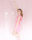 Bright pink romper with flutter sleeves and ruffle hem on the bottom - waistband - round neckline comfortable material 