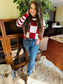 Red and Cream Buffalo Plaid Sweater