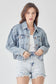 RISEN Button Down Cropped Denim Jacket - All Sizes