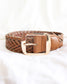 Brown Faux Leather Braided Belt