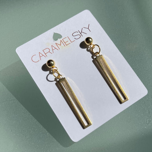 Brass Bar Dangle Earrings