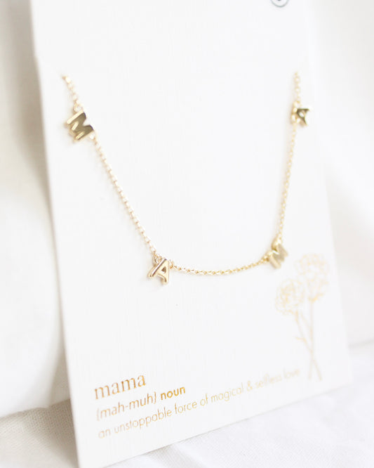 Gold Dainty Mama Charm Necklace