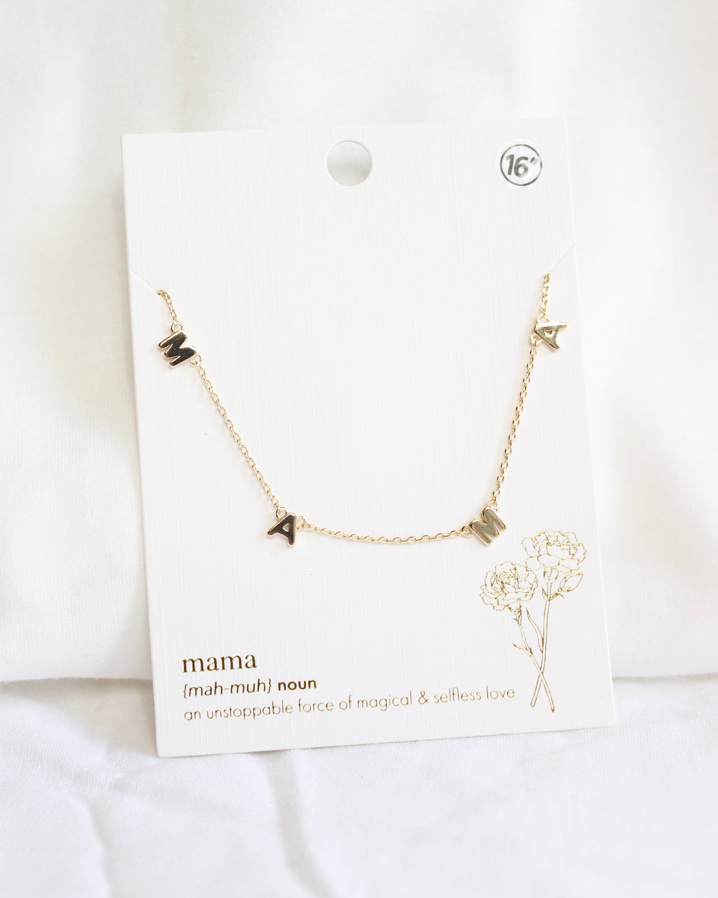 Gold Dainty Mama Charm Necklace