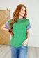 It's an Ego Thing Cable Ribbed Knit Top in Kelly Green