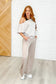 Pilates Princess Off Shoulder Top in Light Taupe