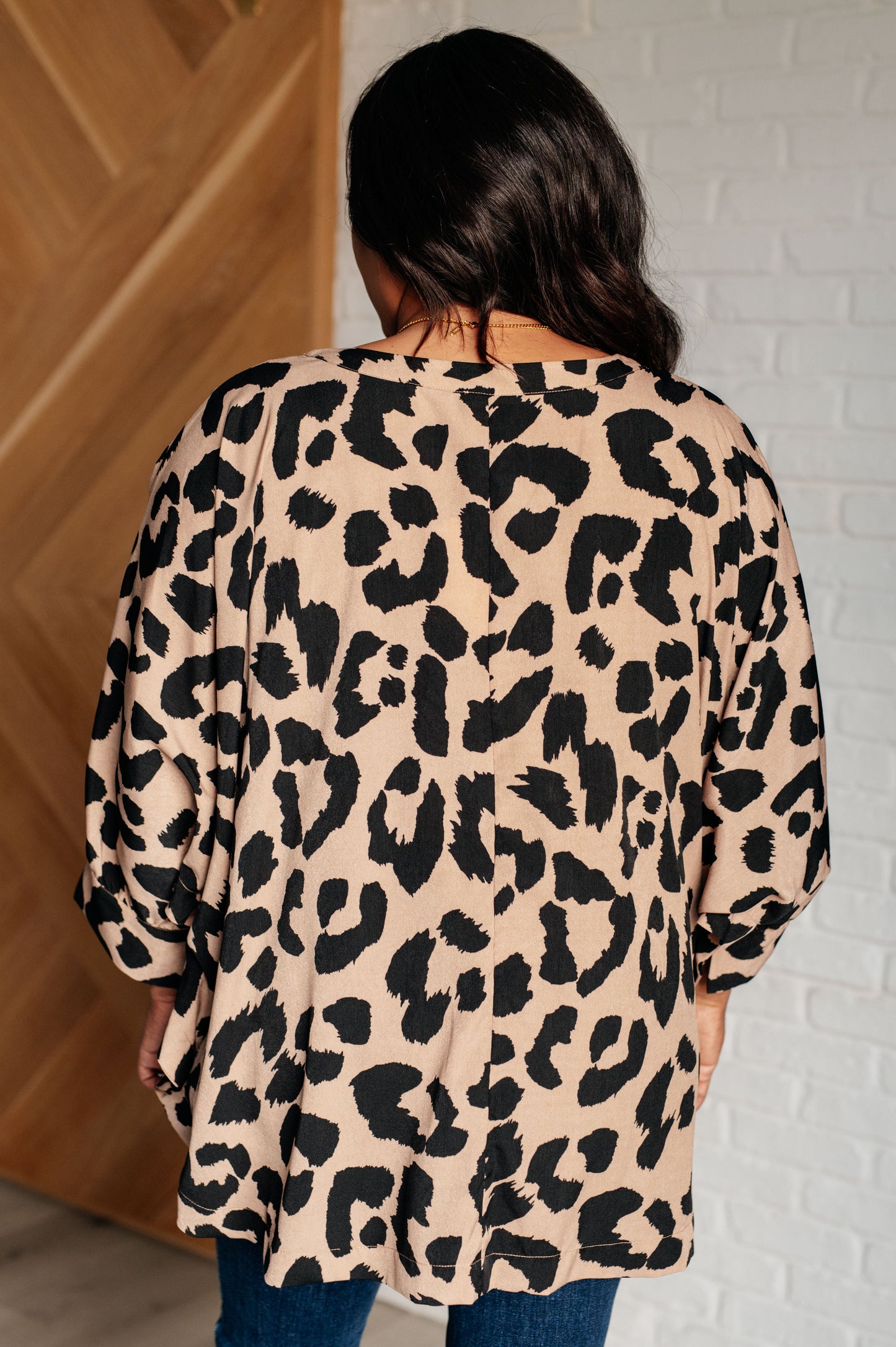 Animal Print Batwing Blouse