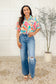 Wide Eyed Abstract Print Batwing Blouse