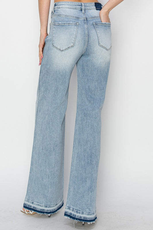 Risen High Rise Wide Leg Jeans - All Sizes