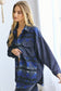 Printed Button Down Long Sleeve Jacket - Curves
