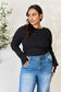 Ribbed Round Neck Long Sleeve Top - All Sizes