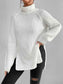 Turtleneck Rib-Knit Slit Sweater - All Sizes