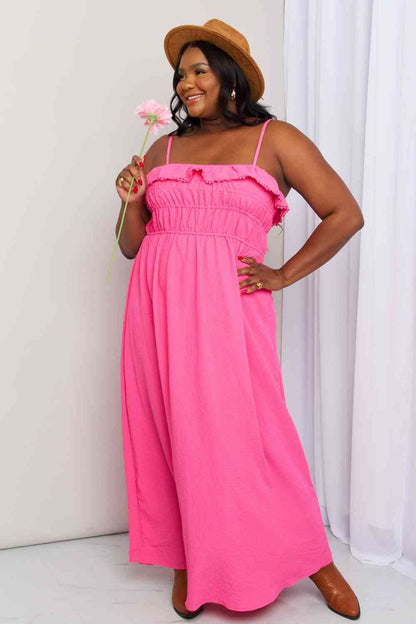 Pink Shirred Sleeveless Dress - All Sizes