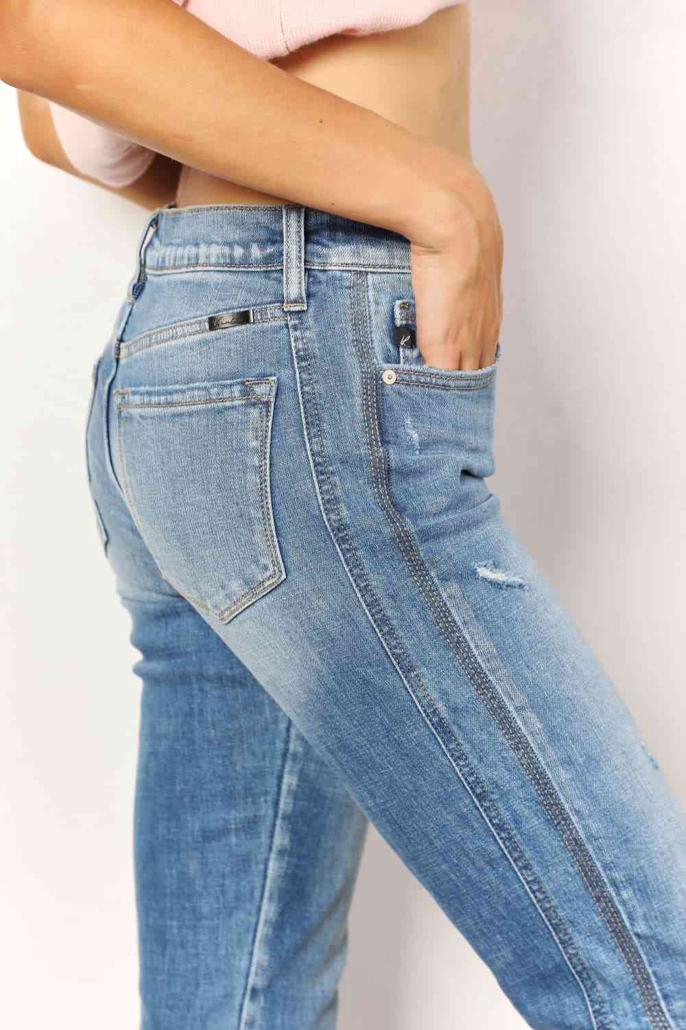 Kancan Mid Rise Slim Boyfriend Jeans