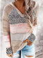 Openwork Leopard Drawstring Hooded Sweater - All Sizes