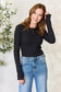 Ribbed Round Neck Long Sleeve Top - All Sizes