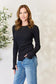 Ribbed Round Neck Long Sleeve Top - All Sizes