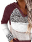 Openwork Leopard Drawstring Hooded Sweater - All Sizes