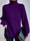 Turtleneck Rib-Knit Slit Sweater - All Sizes