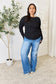 Ribbed Round Neck Long Sleeve Top - All Sizes