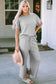 Texture Short Sleeve Top and Pants Set - All Sizes