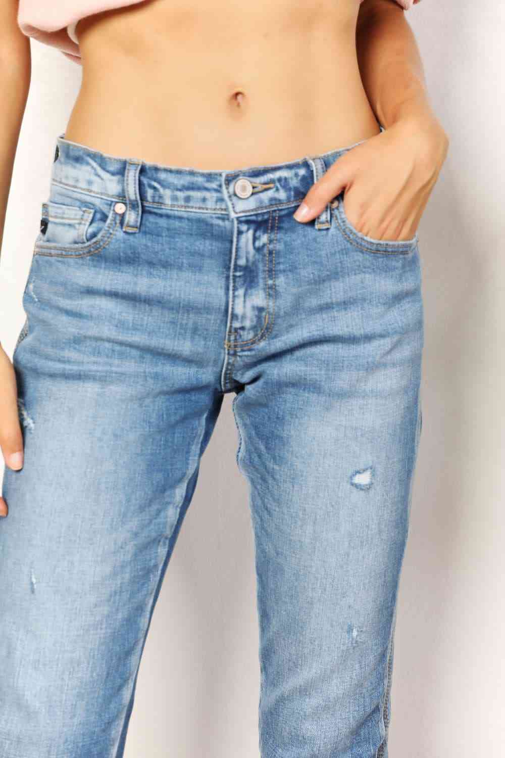 Kancan Mid Rise Slim Boyfriend Jeans